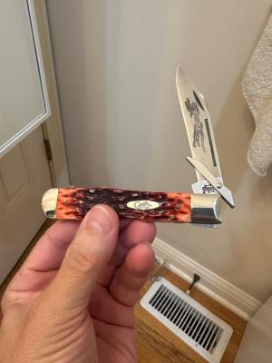 FAIRLY SCARCE (or so I’m told) CASE XX CHEETAH DOUBLE PULL TESTED RED BONE 6111-1/2L SS 2003 KNIFE 
