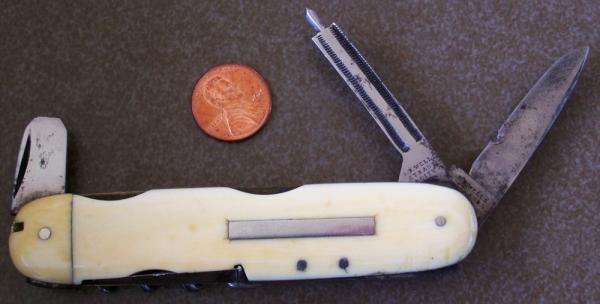 B.B. WELLS STRAND & CITY 4 1/8" Pocket Knife London (Sheffield) ivory handles B.B. WELLS STRAND & CITY 4 1/8" Pocket Knife London (Sheffield) ivory handles