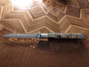 One of a kind Customized Ring Pull Switchblade Swinguard with Turtle Shell Scales 
