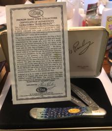 New in Display Case Elvis Presley Dog Leg Trapper with COA 