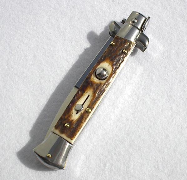 NEW FRANK BELTRAME 9" GENUINE STAG BAYONET BLADE ITALIAN STILETTO NEW FRANK BELTRAME 9" GENUINE STAG BAYONET BLADE ITALIAN STILETTO