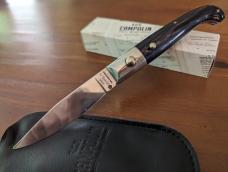 NIB A.G.A. Campolin Pattada Italian Auto in Brazilian Horn W/Pouch & Box