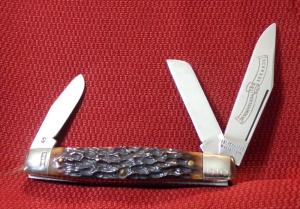 MINT SCHRADE I*XL WOSTENHOLM STOCKMAN BONE HANDLES ( CHECK OR MONEY ORDER )