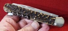 VINTAGE JA HENCKELS LARGE LOCKBACK FOLDING HUNTER GENUINE STAG CHECK OR MONEY ORDER VINTAGE JA HENCKELS LARGE LOCKBACK FOLDING HUNTER GENUINE STAG CHECK OR MONEY ORDER