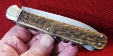 VINTAGE JA HENCKELS LARGE LOCKBACK FOLDING HUNTER GENUINE STAG CHECK OR MONEY ORDER VINTAGE JA HENCKELS LARGE LOCKBACK FOLDING HUNTER GENUINE STAG CHECK OR MONEY ORDER