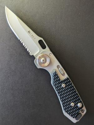 CRKT 4514 HAWK D.O.G. Automatic Conversion Knife (3.5" Bead Blasted Serr)