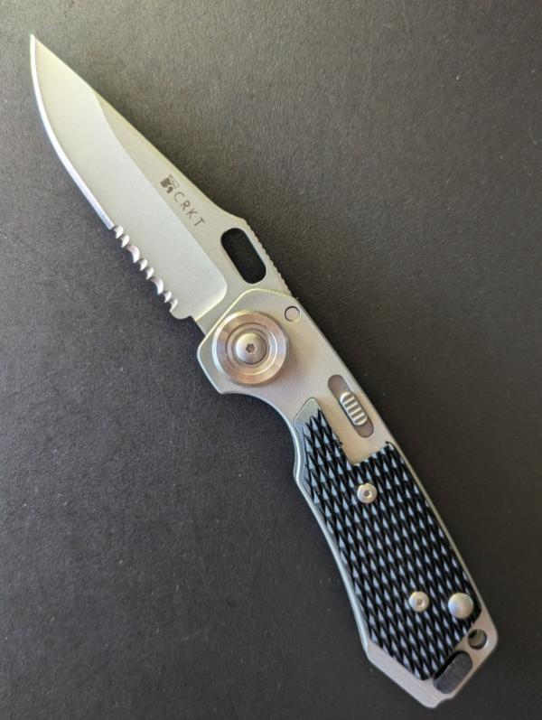CRKT 4514 HAWK D.O.G. Automatic Conversion Knife (3.5" Bead Blasted Serr)