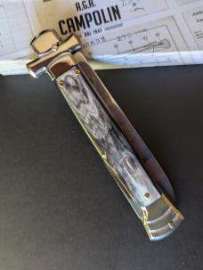 NIB 9"- 23 cm A.G.A. Campolin Brazilian Horn Maltese lockback a super beautiful quality stiletto NIB 9"- 23 cm A.G.A. Campolin Brazilian Horn Maltese lockback a super beautiful quality stiletto