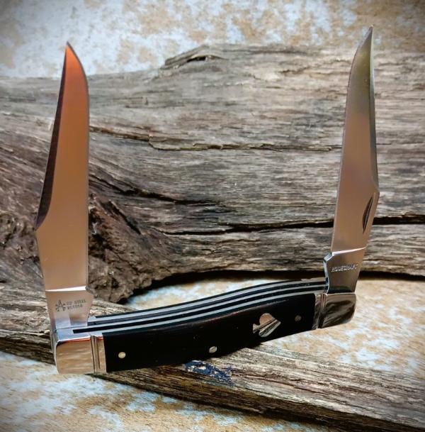 New! RoseCraft Blades Sequatchie River Muskrat RCT018 D2 Clip Blade Black Micarta With Spade Shield New! RoseCraft Blades Sequatchie River Muskrat RCT018 D2 Clip Blade Black Micarta With Spade Shield