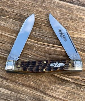 GEC NORTHFIELD ** 811217 ANTIQUE AMBER JIGGED BONE NORTHFIELD 81 BULL MOOSE