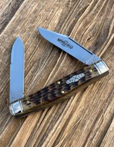 GEC NORTHFIELD ** 811217 ANTIQUE AMBER JIGGED BONE NORTHFIELD 81 BULL MOOSE GEC NORTHFIELD ** 811217 ANTIQUE AMBER JIGGED BONE NORTHFIELD 81 BULL MOOSE