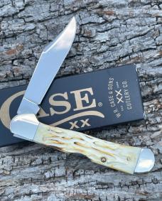 CASE XX *** 1998 BURNT WHITE BONE WORM GROOVED LARGE COPPERLOCK CASE XX *** 1998 BURNT WHITE BONE WORM GROOVED LARGE COPPERLOCK