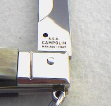 NEW AGA CAMPOLIN 12" SICILIANO FIGHTING KNIFE RING PULL BRAZILIAN HORN 4 MIL BLADE N/S BOLSTERS