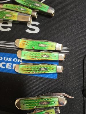 Burnt Green Bone Lizard Skin mini trapper 