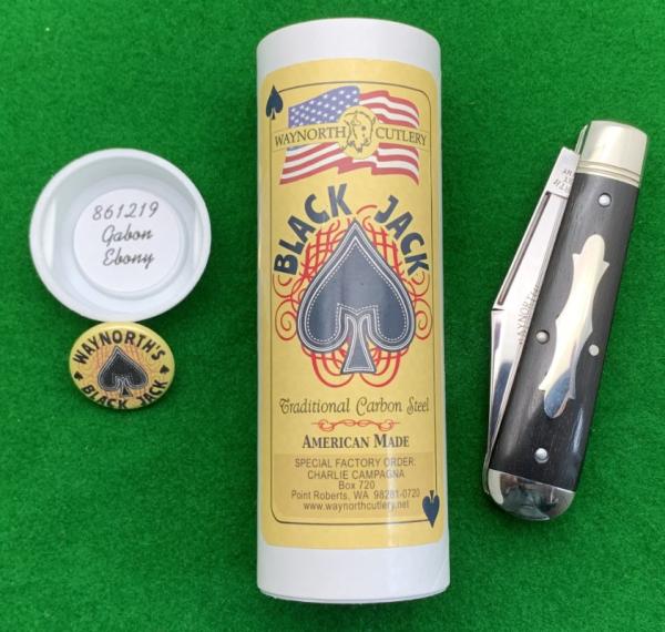 Waynorth Cutlery Black Jack Knife. Special Factory Order by Charlie C. SFO 861219. New in The Tube. 