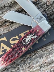 CASE XX *** 2000 CRANBERRY JIG BONE SILVER SCRIPT 75 STOCKMAN