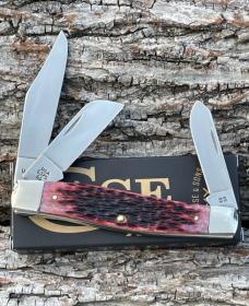 CASE XX *** 2000 CRANBERRY JIG BONE SILVER SCRIPT 75 STOCKMAN