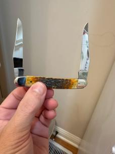 2003 Case Silver Script Muskrat w/Autumn Handles. One of the Prettiest Orange Mixes You’ll See! 2003 Case Silver Script Muskrat w/Autumn Handles. One of the Prettiest Orange Mixes You’ll See!