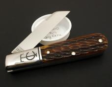 1/31 2015 GEC #153215 TC Sawyer Barlow 2-Blade Tan Jigged Bone SFO Charlie Campagna