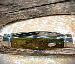 RoseCraft Blades Mosquito Lake Moose RCT016 D2 Clip Spear Blades Vintage Moss Brown Bone