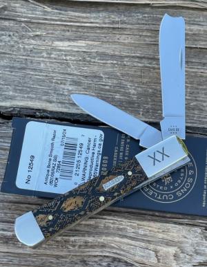 CASE XX ** SFO 2024 ANTIQUE BONE SNAKE SKIN RAZOR