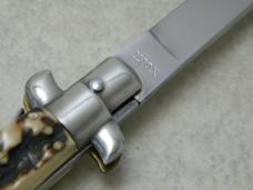 INOX 10 3/4" Stag Button Close Italian Stiletto Switchblade Knife INOX 10 3/4" Stag Button Close Italian Stiletto Switchblade Knife