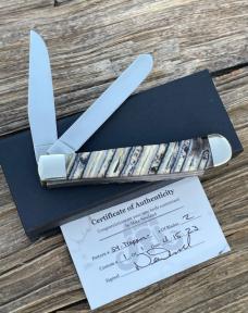 CASE XX * MIKE NEWLAND CUSTOM BLUISH GRAY MAMMOTH TRAPPER HAS COA CASE XX * MIKE NEWLAND CUSTOM BLUISH GRAY MAMMOTH TRAPPER HAS COA