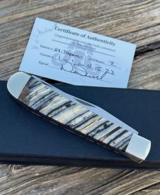 CASE XX * MIKE NEWLAND CUSTOM BLUISH GRAY MAMMOTH TRAPPER HAS COA CASE XX * MIKE NEWLAND CUSTOM BLUISH GRAY MAMMOTH TRAPPER HAS COA