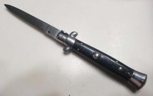  Vintage 8" J Inox Switchblade with Buffalo Horn Scales 
