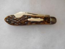 Antique Crown Cutlery Co New York (1900-1930) Bone Handle Easy Open Tear Drop Jack Pocket Knife