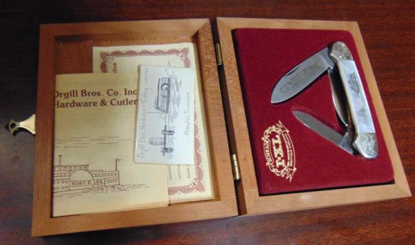 MIB SCHRADE I*XL / ORGILL BROS. COMMEMORATIVE PEARL SCRIMSHAW 1981 ( CHECK OR MONEY ORDER )