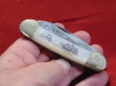 MIB SCHRADE I*XL / ORGILL BROS. COMMEMORATIVE PEARL SCRIMSHAW 1981 ( CHECK OR MONEY ORDER )