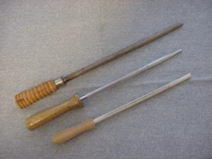 Vintage 3-Butcher Knife Sharpening/Honing Steels/Stick