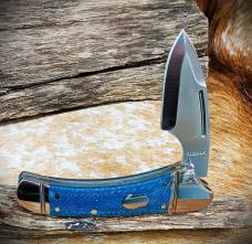 NIB RoseCraft Blades Zambezi RCT002-BM Blue Denim Micarta D2 Finger Choil Drop Point NIB RoseCraft Blades Zambezi RCT002-BM Blue Denim Micarta D2 Finger Choil Drop Point