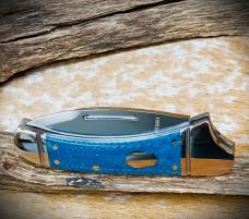 NIB RoseCraft Blades Zambezi RCT002-BM Blue Denim Micarta D2 Finger Choil Drop Point NIB RoseCraft Blades Zambezi RCT002-BM Blue Denim Micarta D2 Finger Choil Drop Point
