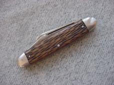 Vintage ULSTER KNIFE CO., Peachseed Bone Handle, Cattle Pattern Pocket Knife