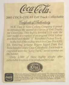 New in Original Boxes 2003 Case Coca Cola Truck and Knife New in Original Boxes 2003 Case Coca Cola Truck and Knife