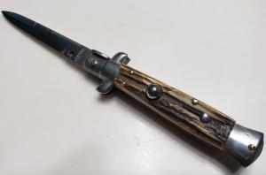 Vintage 7" Rostfrei Switchblade with Stag Horn Scales 