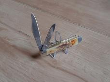 Case Small Swell Center Jack Folding Knife 65326 6.5 Bone Stag Stainless Steel Blades - New