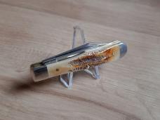 Case Small Swell Center Jack Folding Knife 65326 6.5 Bone Stag Stainless Steel Blades - New