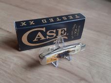 Case Small Swell Center Jack Folding Knife 65326 6.5 Bone Stag Stainless Steel Blades - New
