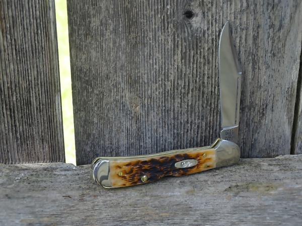 Case Mini CopperLock Pocket Knife Amber Bone 00133 - New Case Mini CopperLock Pocket Knife Amber Bone 00133 - New