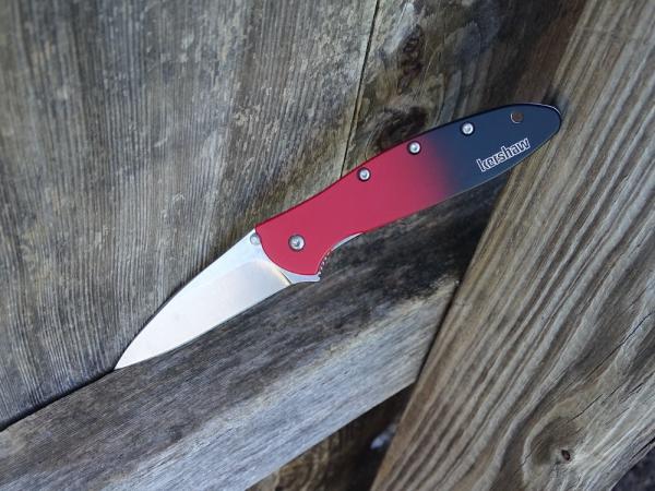 Kershaw Leek MagnaCut A/O Knife Gradient Red and Black - New