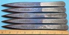 Set of 5 Mr. Big Throwing Knives. 5160 High Carbon Tempered Spring Steel. By Crescent Knife Works. Set of 5 Mr. Big Throwing Knives. 5160 High Carbon Tempered Spring Steel. By Crescent Knife Works.