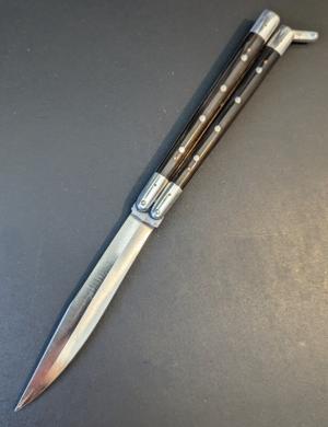 Minty WWII Era Philippine Bowie Blade Balisong, Batangas Butterfly Knife Horn 11.5" 29cm