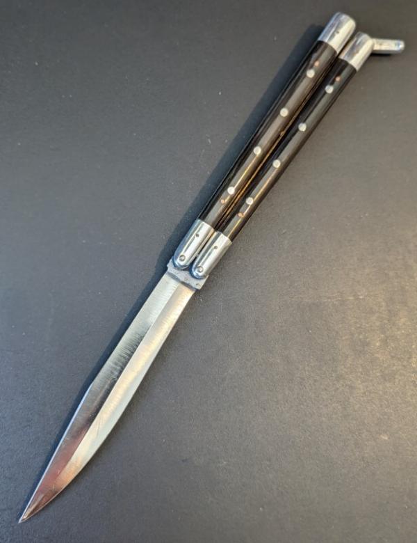 Minty WWII Era Philippine Bowie Blade Balisong, Batangas Butterfly Knife Horn 11.5" 29cm Minty WWII Era Philippine Bowie Blade Balisong, Batangas Butterfly Knife Horn 11.5" 29cm