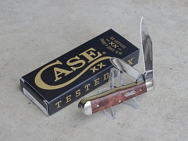 Case Small Swell Center Jack Knife 64061 Brown Maple Burl Wood Stainless Steel Blades - New Case Small Swell Center Jack Knife 64061 Brown Maple Burl Wood Stainless Steel Blades - New