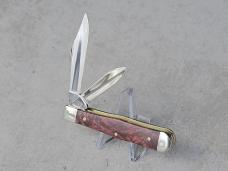 Case Small Swell Center Jack Knife 64061 Brown Maple Burl Wood Stainless Steel Blades - New Case Small Swell Center Jack Knife 64061 Brown Maple Burl Wood Stainless Steel Blades - New