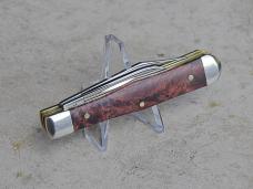Case Small Swell Center Jack Knife 64061 Brown Maple Burl Wood Stainless Steel Blades - New Case Small Swell Center Jack Knife 64061 Brown Maple Burl Wood Stainless Steel Blades - New