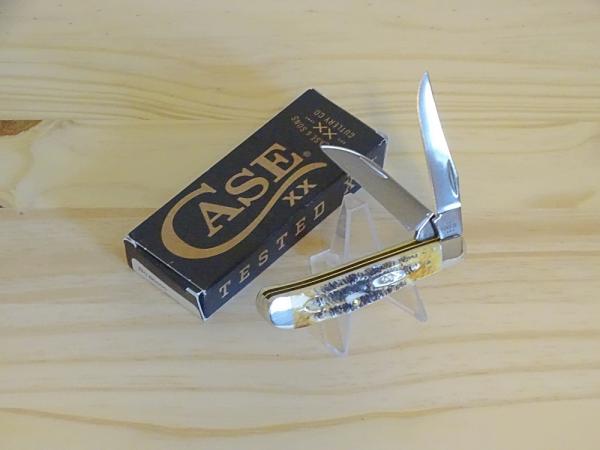 Case Mini Trapper Folding Knife 65305 6.5 Bone Stag Wharncliffe/Clip Blades - New